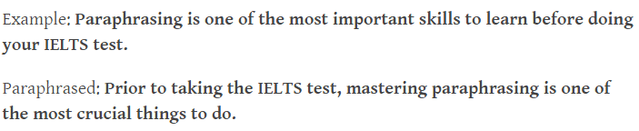IELTS paraphrase