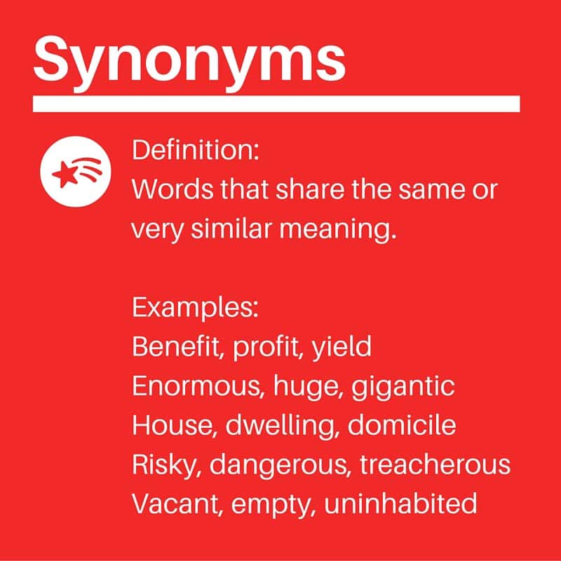 Synonyms Words, Definition, Meaning and Examples